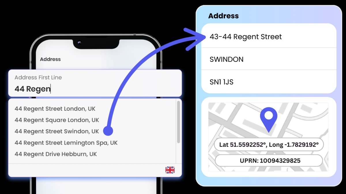Phone with an incomplete address suggesting valid address